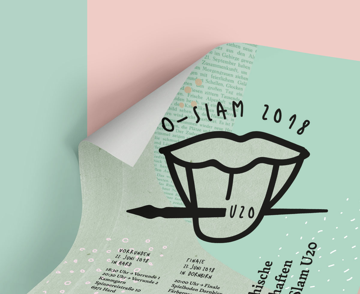 Close-Up Plakat für Ö-Slam 2018 von Simone Angerer.