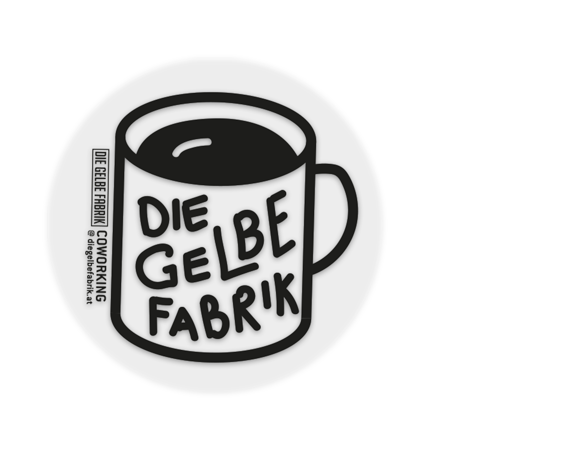 Sticker für Die Gelbe Fabrik Coworking Space in Dornbirn von Simone Angerer.