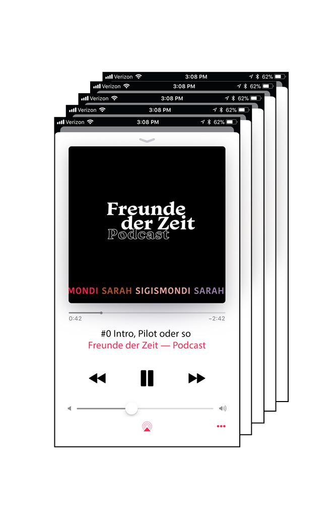 Freunde der Zeit Podcast Grafik und Logodesign von Simone Angerer.